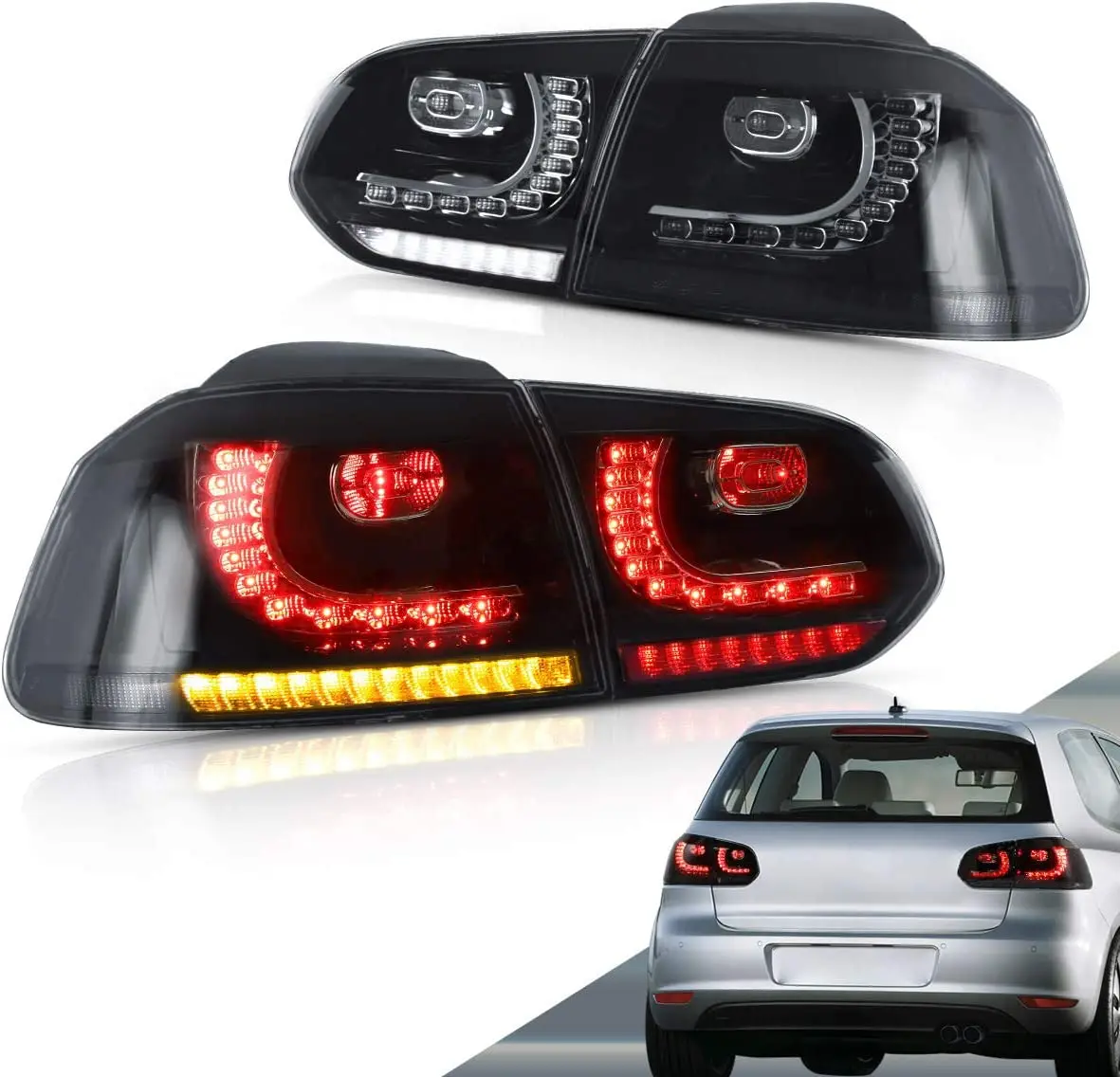 

LED Taillights Assembly for Volkswagen VW Golf 6 MK6 2010 2010 2011 2012 2013 2014 Rear Lamp Sequential Turn Signal Brake Revers