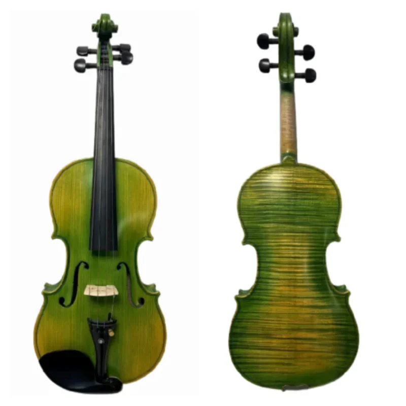 Strad style SONG master Green violin 4/4,one-piece flames maple back #7417