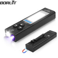 BORUiT U7 EDC LED Flashlight 365nm UV Light Max.1100LM Type-C Rechargeable Magnetic Work Light Outdoor Camping Pocket Lantern