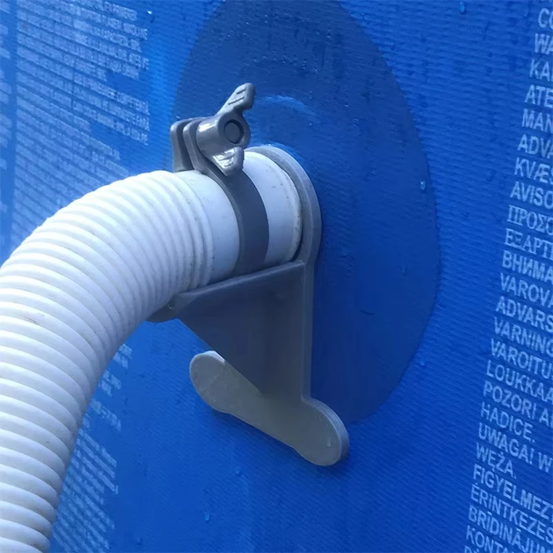 Soporte para tuberías de piscina, soporta tuberías de 30-38mm para salida de manguera Intex Bestway con abrazadera para cables, piscinas para niños y adultos