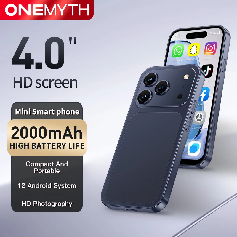 ONEMYTH A18 Pro, 4.0 inches, 4G network, full-screen Android 12.0 system, dual SIM cards, mini smartphone, global version