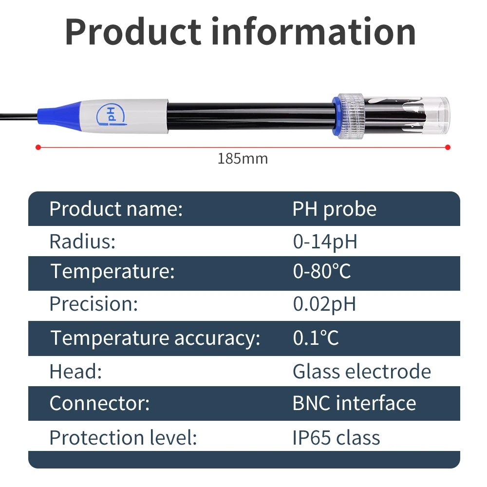 Imagem -06 - Orp ph Eletrodo Sensor Sonda Laboratório de Fábrica Analisador de Água Oxidação-redução Penorp Sonda Conector Bnc