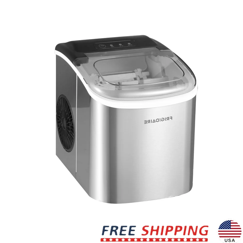 

26lb Countertop Ice Maker with LED Indicators Bullet Ice Production 1.5lb Storage Ice Scoop Included Perfect Home Bars