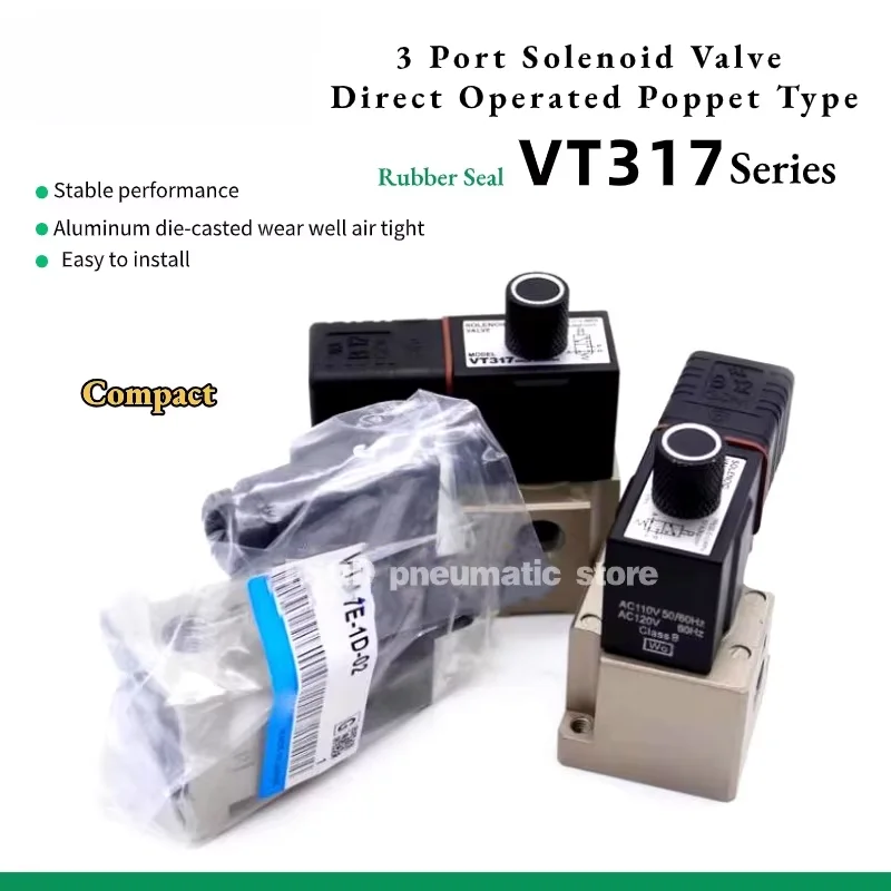 

VT317 VT317V-3G 4G 5G 6G 3D 4D 5D 6D 3DZ 4DZ 5DZ 6DZ-02 3-Port Solenoid Valve VT VT317 series Pneumatic tool