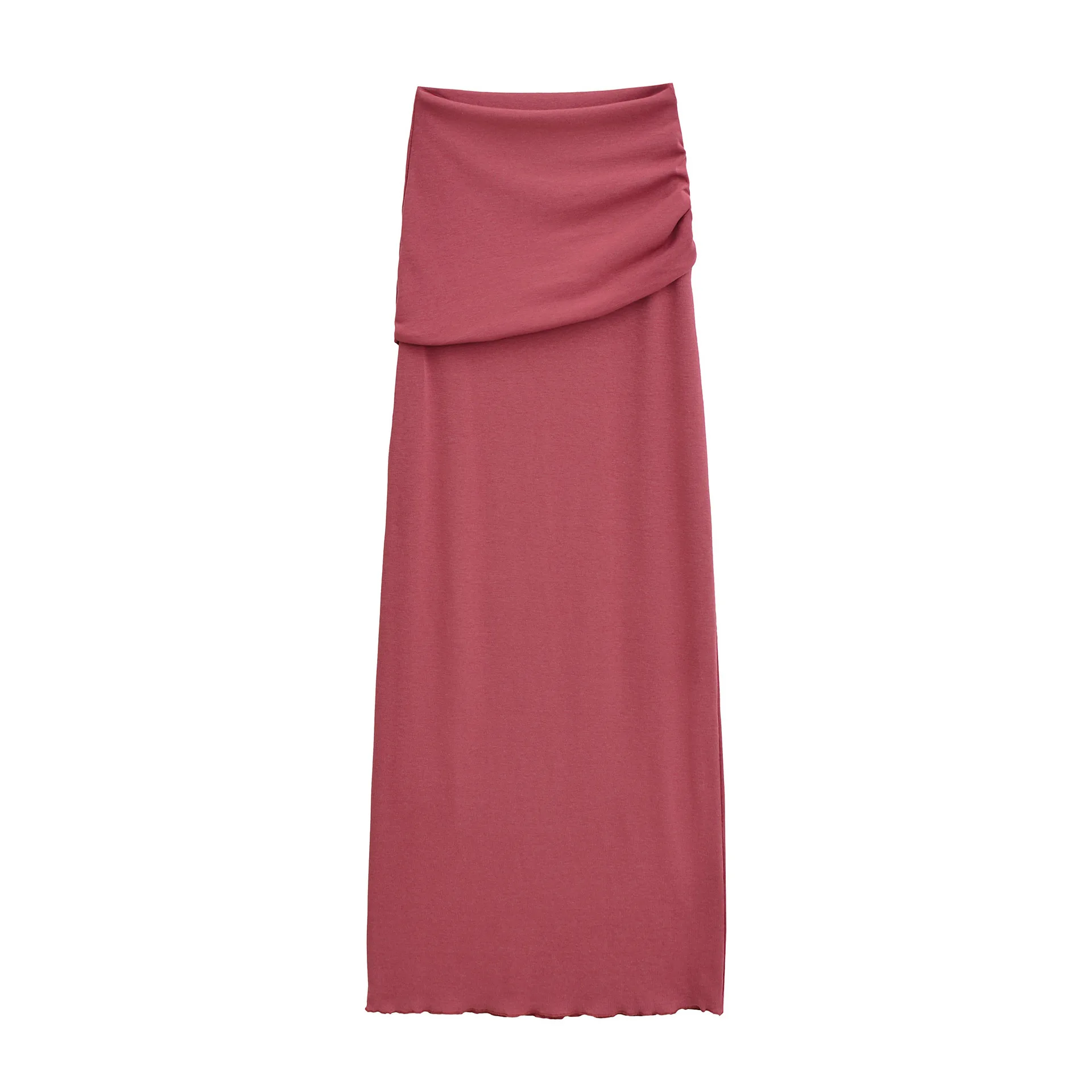 American Style Hot Girl Sexy High Waist Bodycon Midi Skirt Pure Desire Style Turn Waist Skirt Mature Lady Slim Fit Slimming VOB6