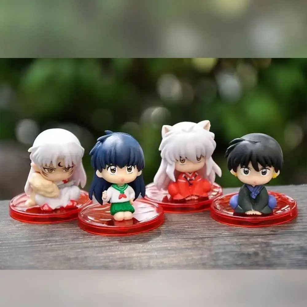 5cm Inuyasha Sesshoumaru Sitting posture Small model Cartoon Anime periphery Garage Ki Desktop decoration Ornament Holiday gifts