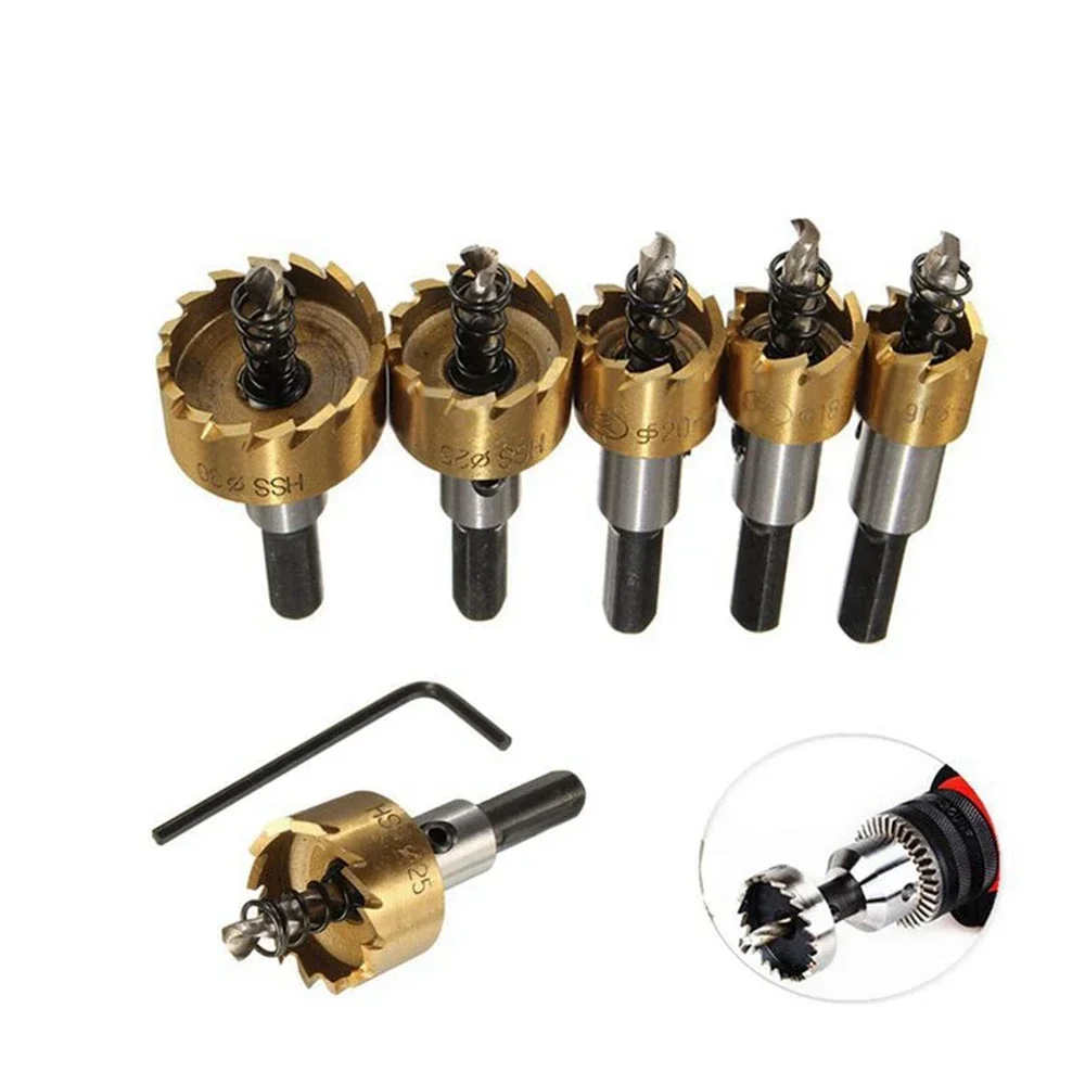 Imagem -03 - Titanium Coated Hss Drill Bit para Woodworking Hole Saw Grupo Stainless Steel Metal Alloy 13 mm 16 mm 18.5 mm 20 mm 25 mm