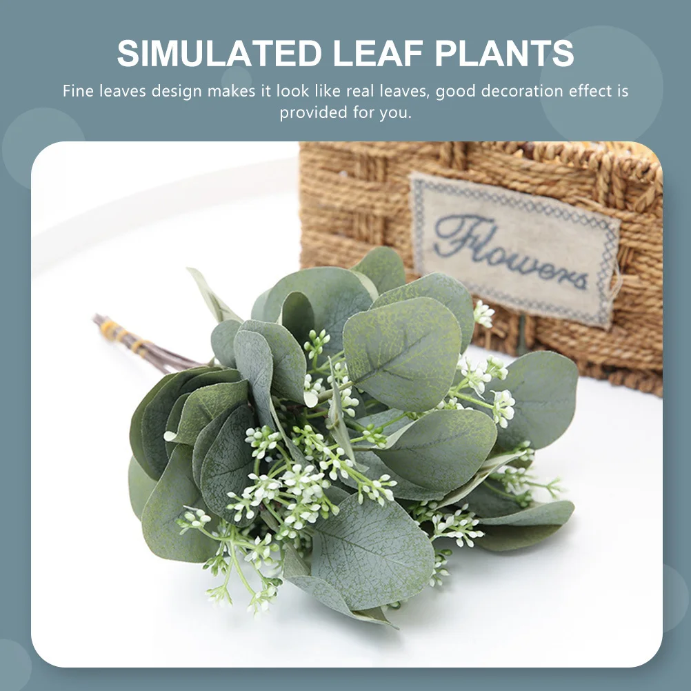 

12Pcs Fake Eucalyptus Branches Decorative Leaf Stems Artificial Green Plants Wedding Party Home Decoration Eucalyptus Stems