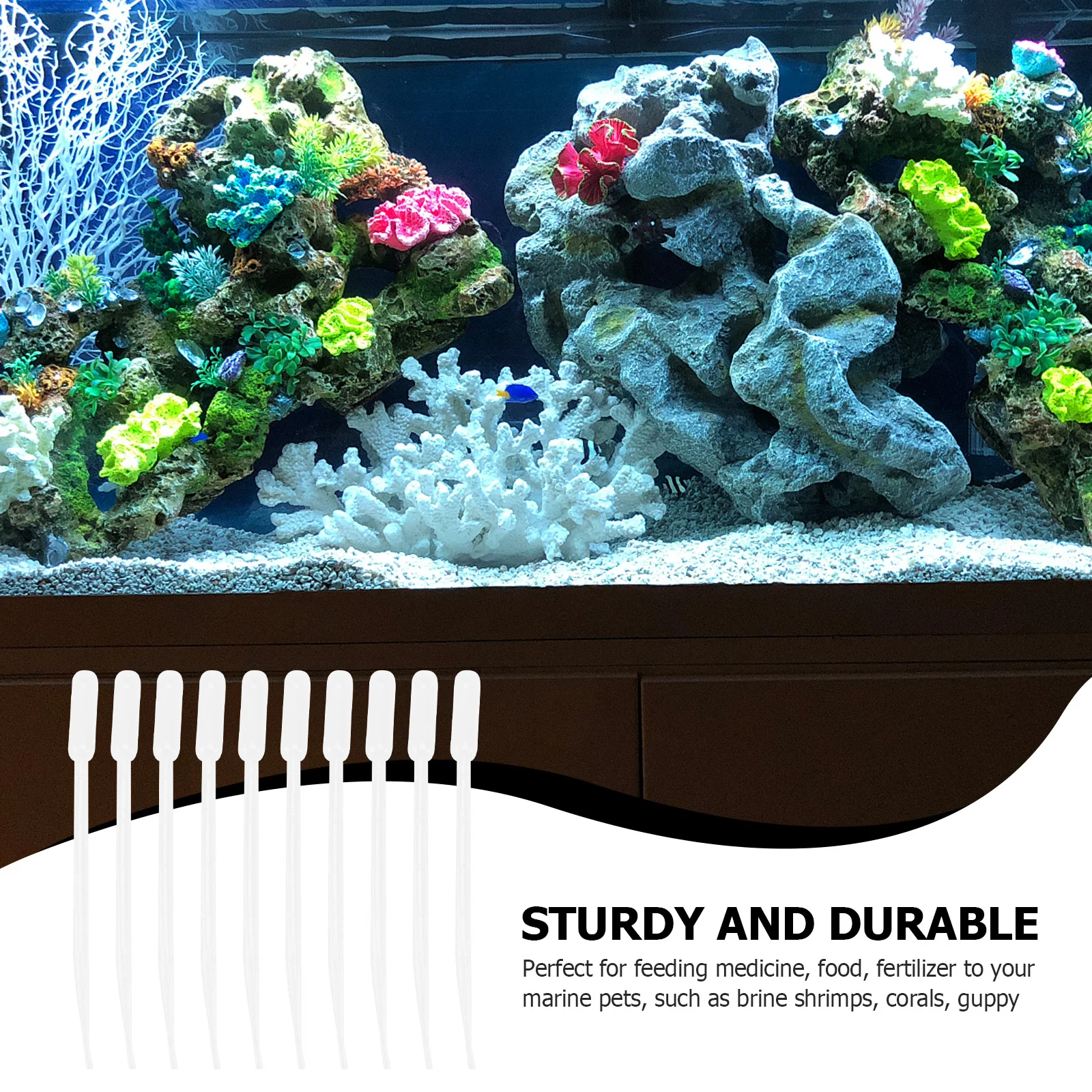 

10Pcs Coral Fertilizer Feeders Plastic Tubes Shrimp Feeder Aquarium Marine Pets Supplies Small Compact Storage Clean