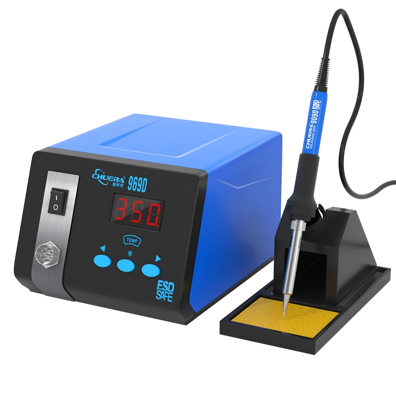 Chuera 969D 75W Industrial Soldering Station Factory Supplier ESD Soldering Irons Electric for Phone Motherboard Ic Chip PCB