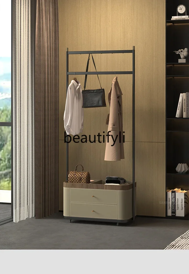 Italian minimalist high-end sense removable floor coat rack living room bedside hanger