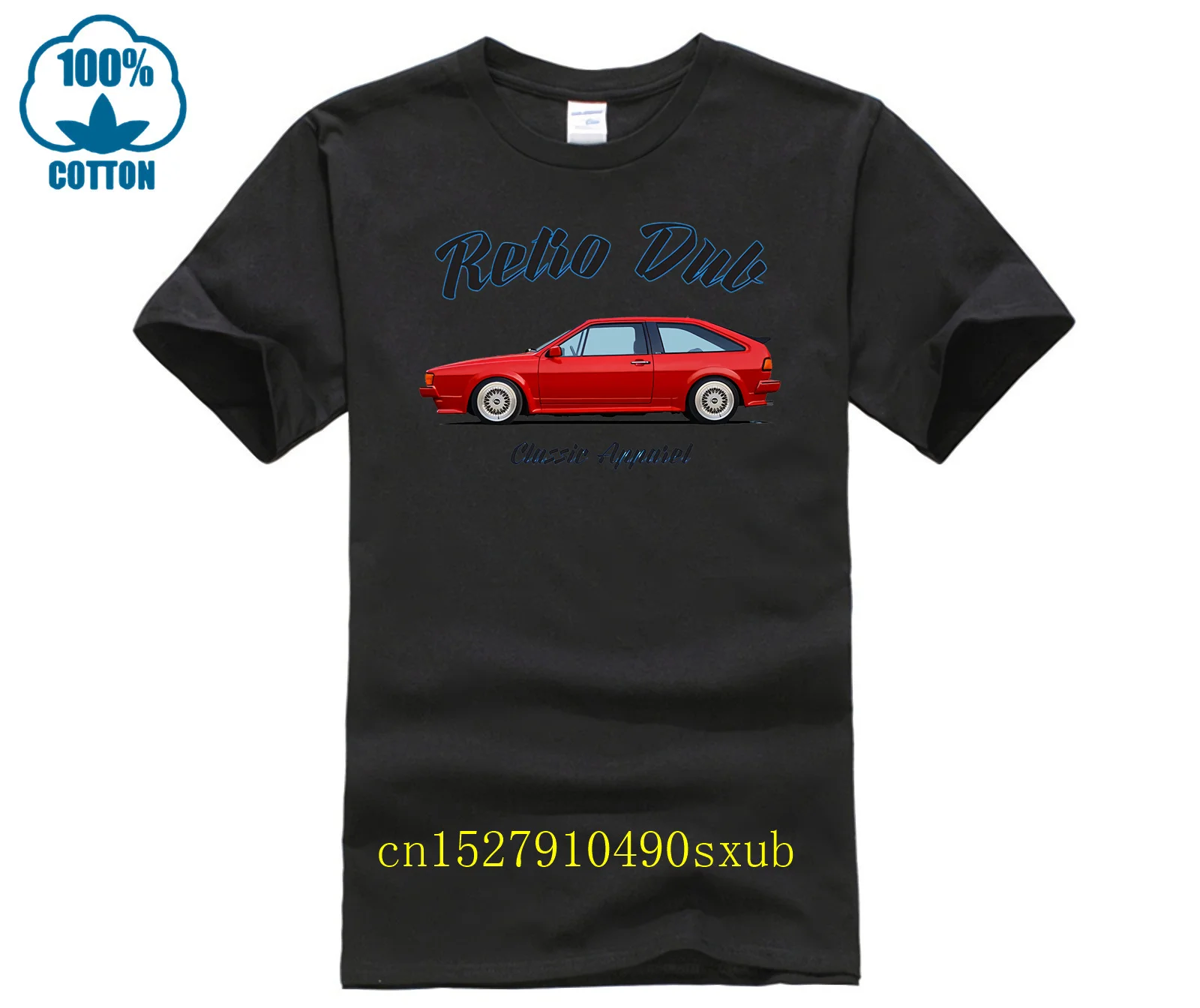 Fashion Summer Mens Print Tees German Classic Car Fans Scirocco Mk2 T-Shirt. Retro Dub , Classic Car, German. Modified.T-Shirt