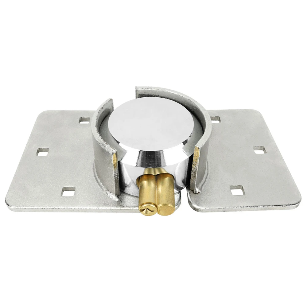 Heavy Duty Puck Lock and Hasp, High Security Steel Hidden Shackle Keyed Alike Padlocks with 2 Pcs Keys for Trucks, Gates, Vans