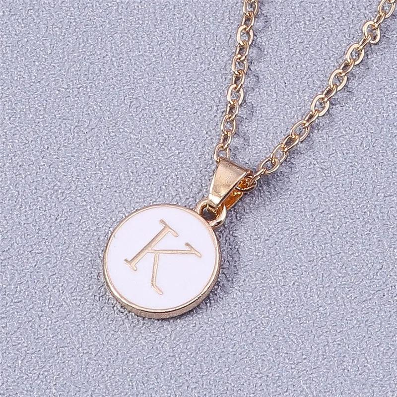 Aihua Minimalistische Initiale Emaille Weiß Schwarz A-Z Buchstaben Halskette für Frauen Alphabet Anhänger Schmuck Geburtstag Geschenke Großhandel – Detail 21