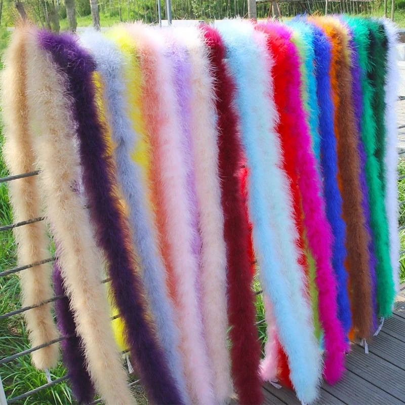 Wholesale Turkey Marabou Feather Boa 22g Colorful Soft Fluffy Feather Trim Strip 8-10cm DIY Crafts Costume Clothing Decoration