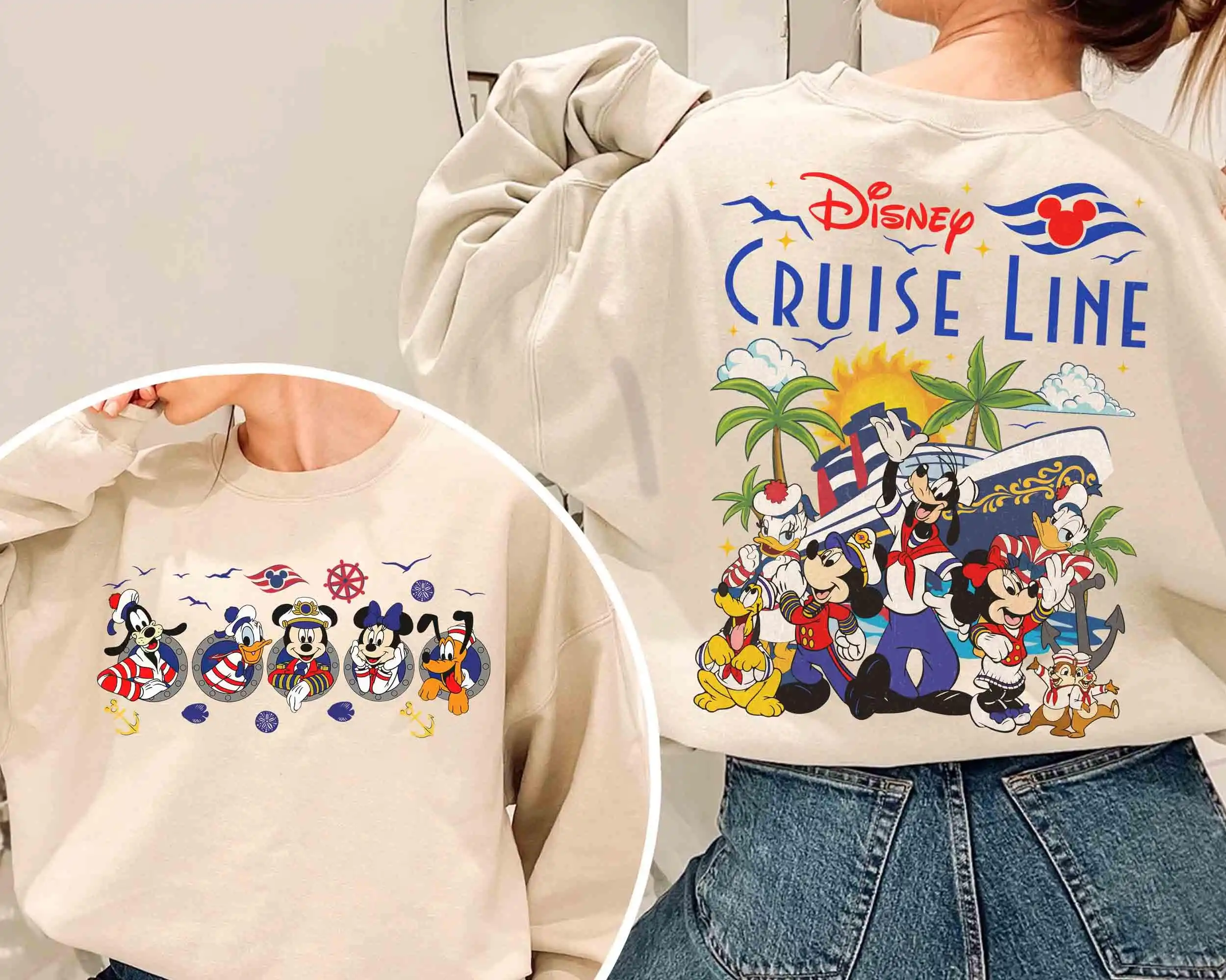 Dubbelzijdig Disney Cruise Line Mickey en Friends T-shirt Disney Wish Fantasy Magic Wonder 2025 bijpassend T-shirt