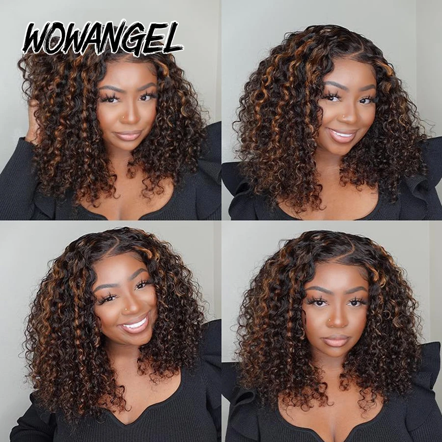 WOWANGEL 1B/30 تسليط الضوء على الباروكات 5X5 HD الدانتيل إغلاق الباروكات شعر الإنسان قبل قطعها الدانتيل ذوبان عابث مجعد غلويليس الباروكات للنساء