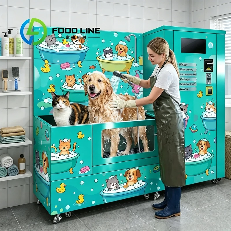 Dog Washing Station Dedicated Space Layout With Non Slip Base For Safe And Stable Dog Bathing And Grooming Process