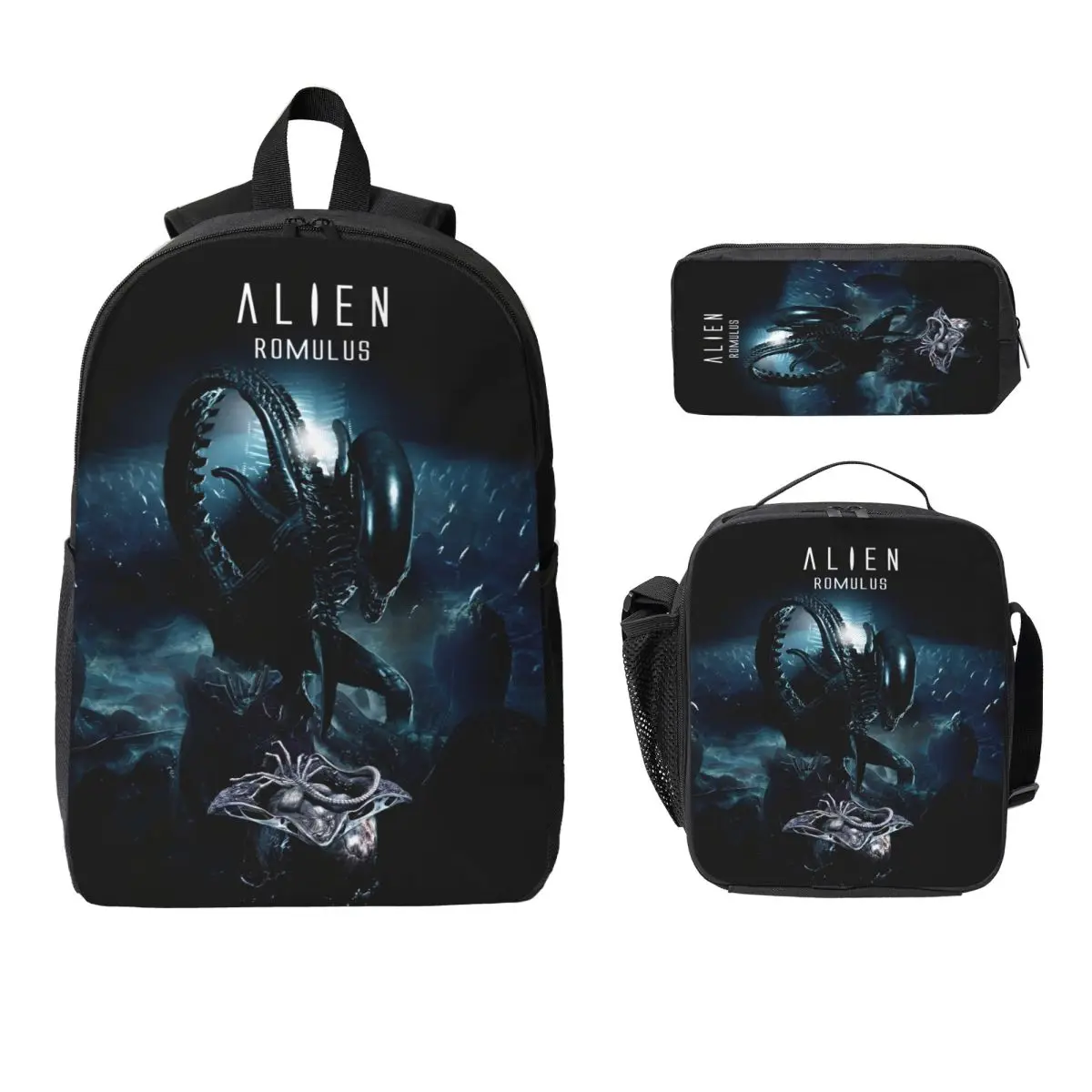 

3 шт., аксессуары Aliens Earth 2025, набор рюкзаков для детей, пеналы, наборы сумок для книг с ланч-бокс для школьников, рюкзак