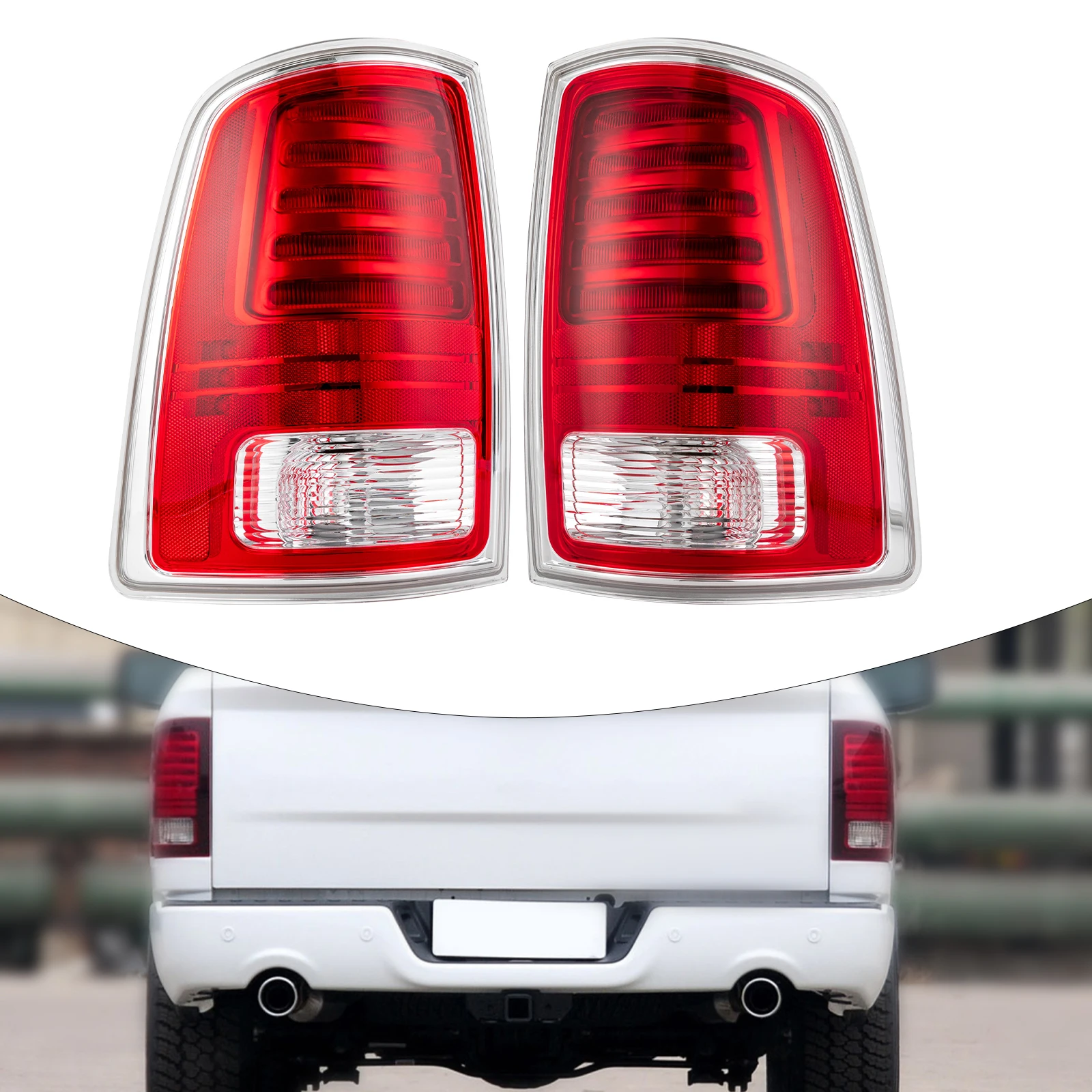 Left/Right Tail Lights LED For Dodge Ram 1500 2500 3500 Lamp 2013-2018 T20 3157 Yellow White Bulb Car Accessories