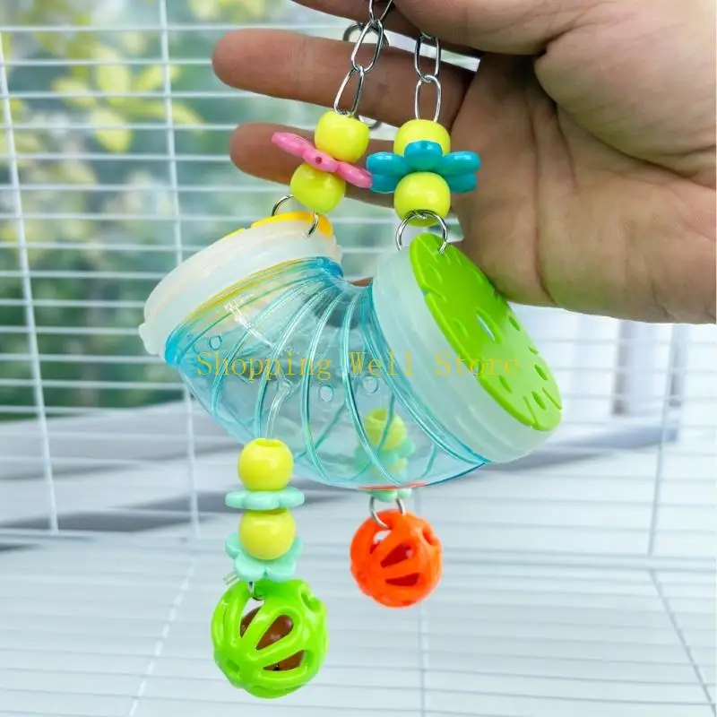 KX4B Acrylic Bird Cage Hanging Toy for Parrots Natural Foraging Behavior Stimulation