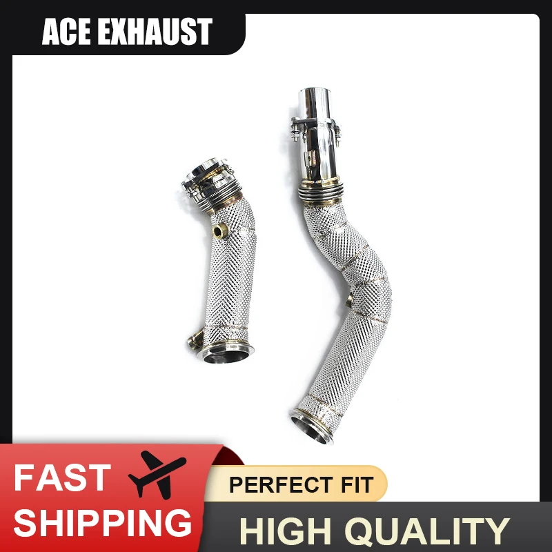 

ACE High Quality Free Flow Downpipe for BMW S55 F80 F82 F87 M3 M4 M2C 3.0T Exhaust Header with Heated Shield Perfect Fitment