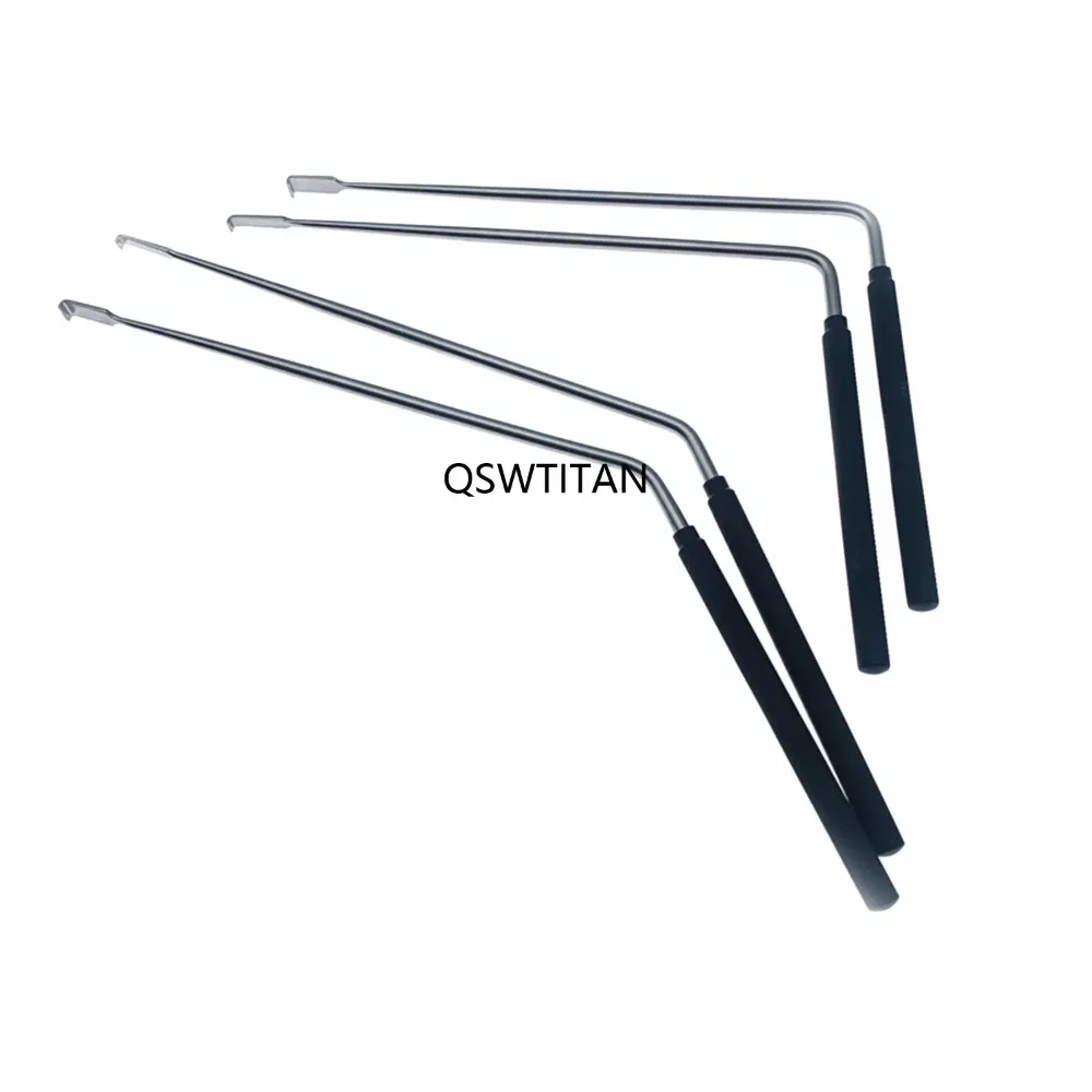 스테인리스 스틸 90 135도 브레인 훅 블랙 메탈 핸들 신경근 견인기 정형외과 신경근 훅 견인기