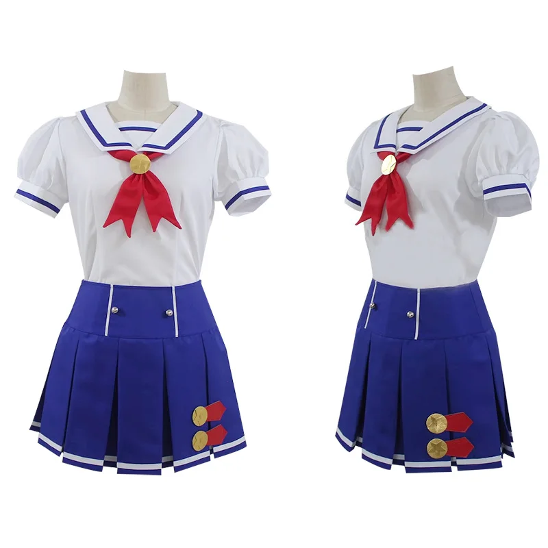 Anime Aikatsu Hoshimiya Ichigo Cosplay Costume School Dress Summer Uniform Suit Halloween Party Role Play Outfit for Adult Girls