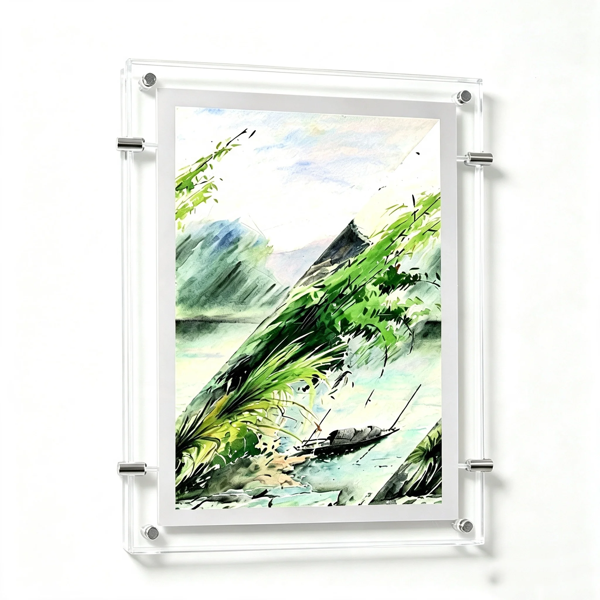 (4 Unit/Column) Mruiks A4 Single Sided Cable & Rod LED Light Window Pocket Display Kits,Led Bevelled Edge Light Panels