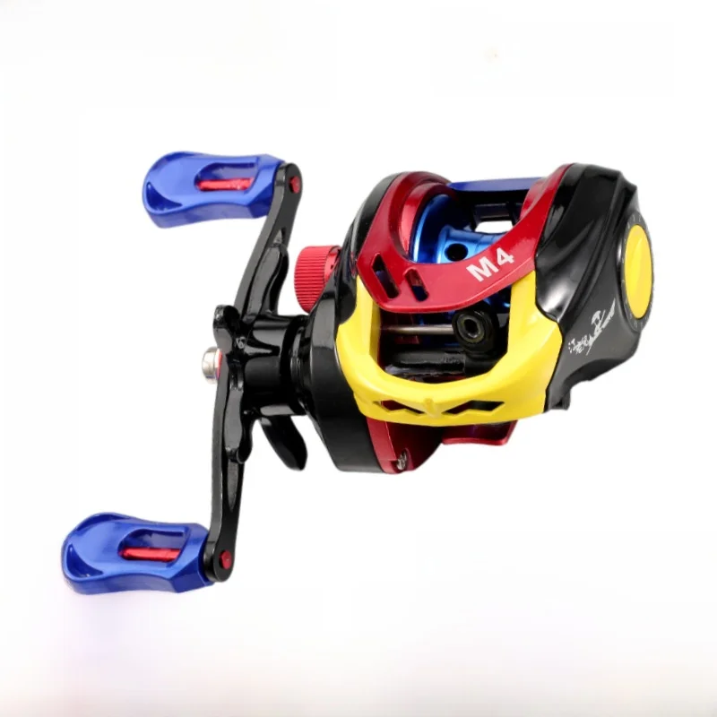 ダブルブレーキメタルスピニングリール小型カラフルホイール遠投ライン保護アラーム釣り具ドロップショットスピニングリール