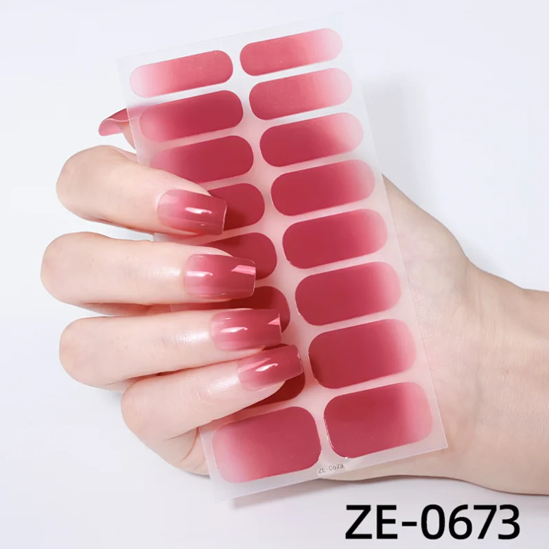 Franse gradiënt nagelsticker DIY snoepkleur nagelkunst decoraties druk op nagels schoonheid nagelwraps DIY manicure stickers nep nagel