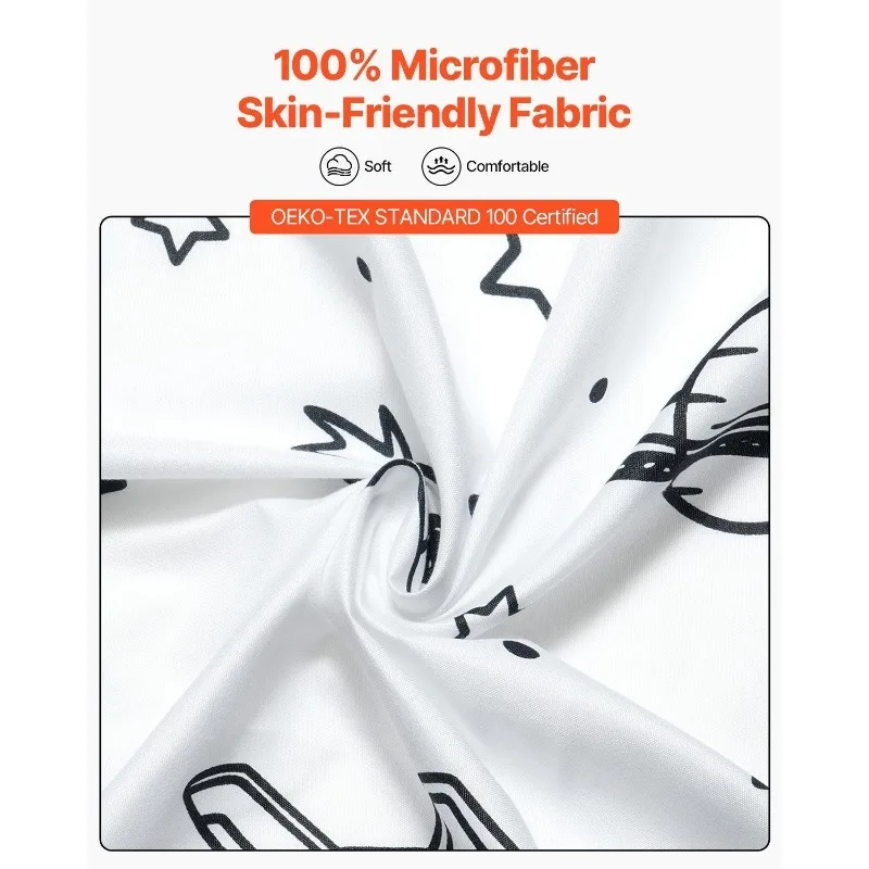 Vibrant 7-Piece Kids Comforter Set Twin Size Space Printed Bedding