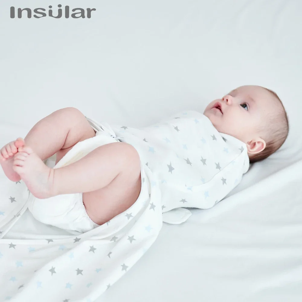 INSULAR Baby Sleeping Bags Anti-Startle Pure Cotton Thin Anti-Kicking Quilt Infant Single Layer Swaddling Towel 4 Seasons