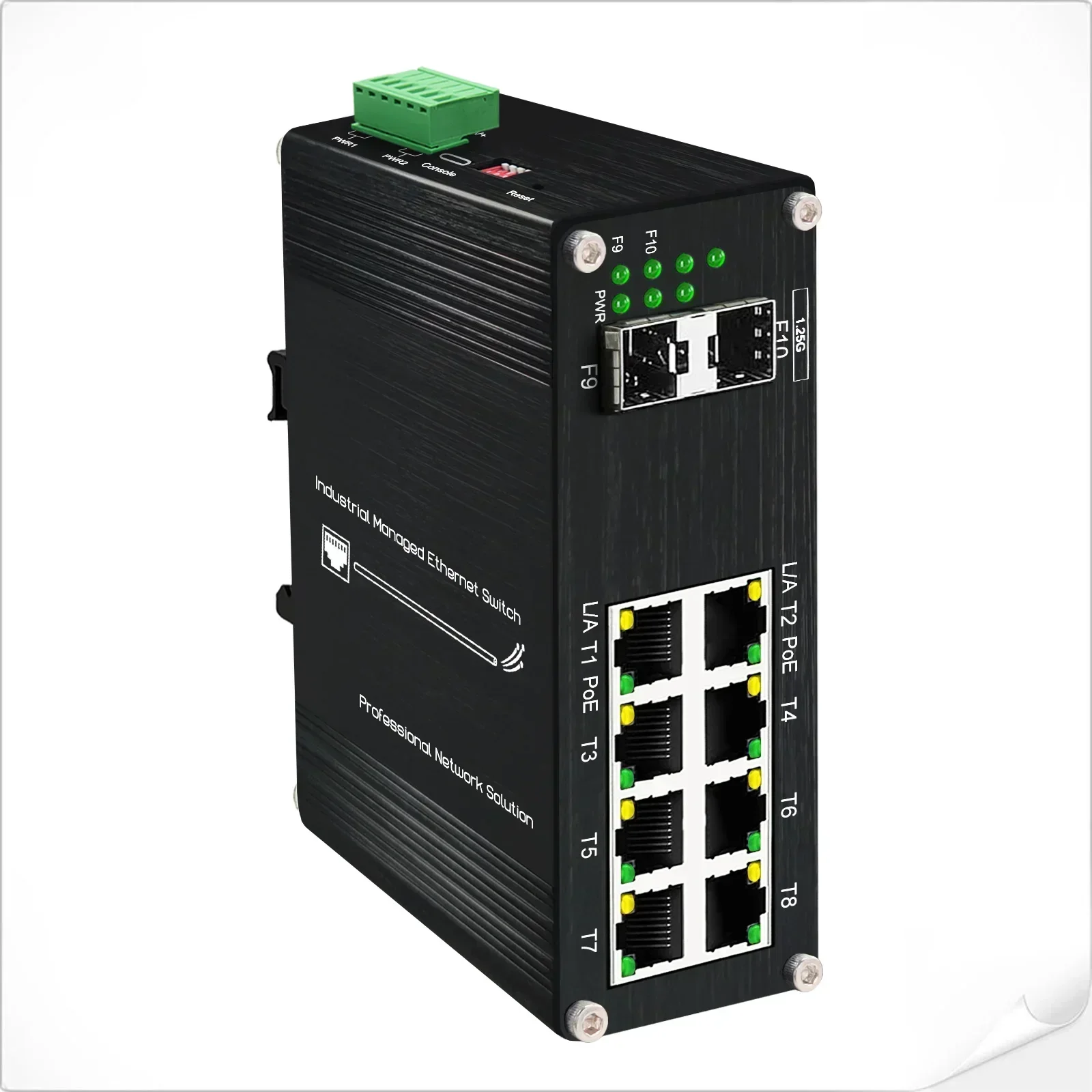 Robusto QoS presenta conmutador de red POE administrado ethernet de 8 puertos 10/100/1000 POE + 2 puertos 1000X SFP