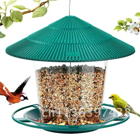 New Waterproof Gazebo Hanging Wild Bird Feeder Outdoor Container With Hang Rope Feeding House Type Bird Feeder Aves Decor