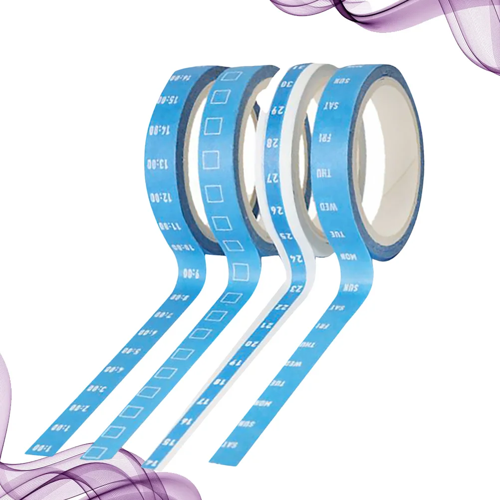 8pcs Time Management Tape Weekly Daily Hourly Plan Reusable Washi For Planner Schedule Organizer Scrapbooking Sticker Masking