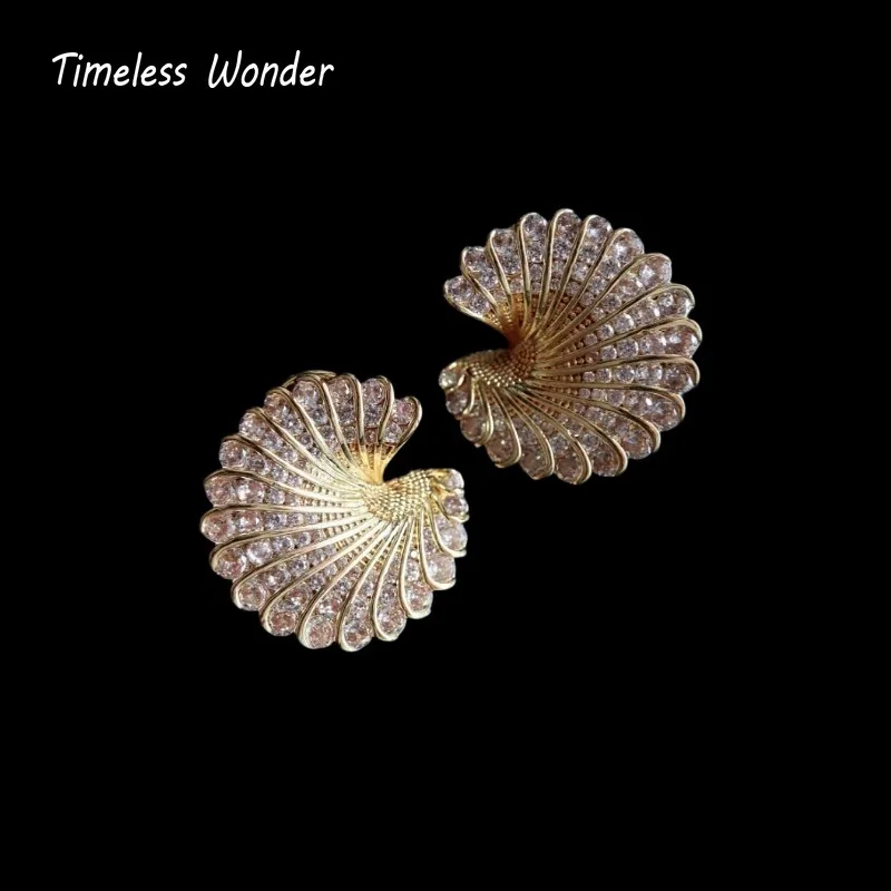 Timeless Wonder Fancy Zircon Geo Button Earrings Women Designer Jewelry Sweet Gift Rare Top Classy Cute 3346