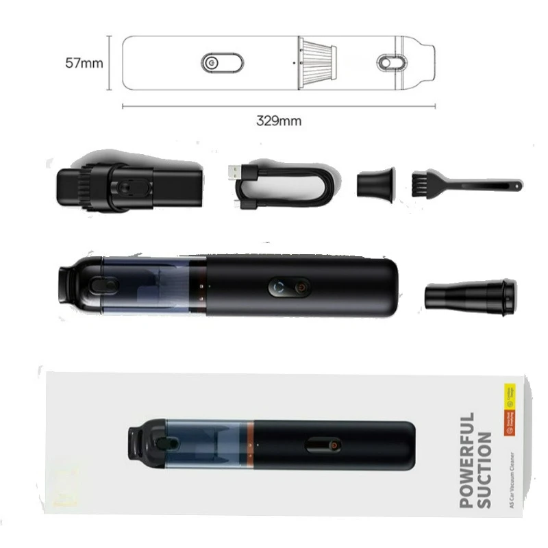 Car mini vacuum cleaner, A5 handheld large suction vacuum cleaner, car cleaning tool accessories
