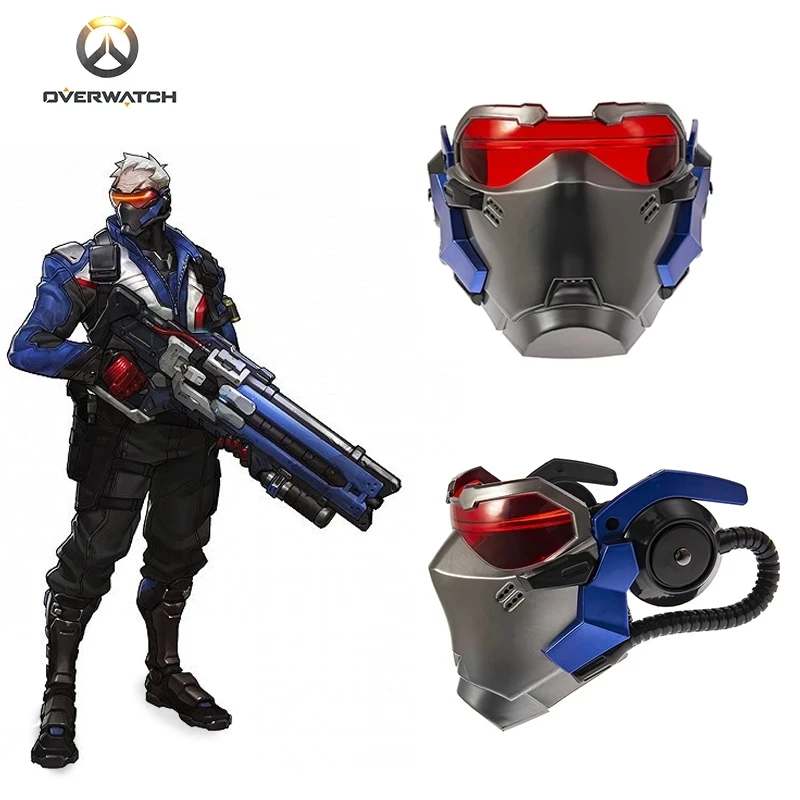 

Overwatch Soldier 76 Masks With LED Luminous Cosplay Soldier76 Mask With Light Soldier 76 Costume Without Battery ABS Plastic