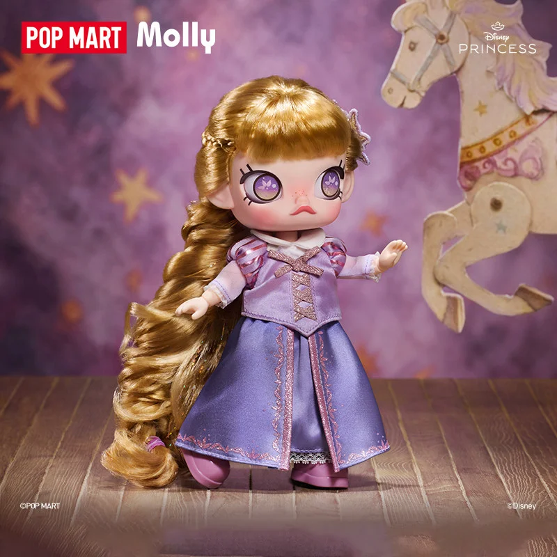 POP MART MOLLY Rapunzel 1/8 Series Blind Box Mystery Box Doll Cute Anime Figure Guess Bag Toys Desktop