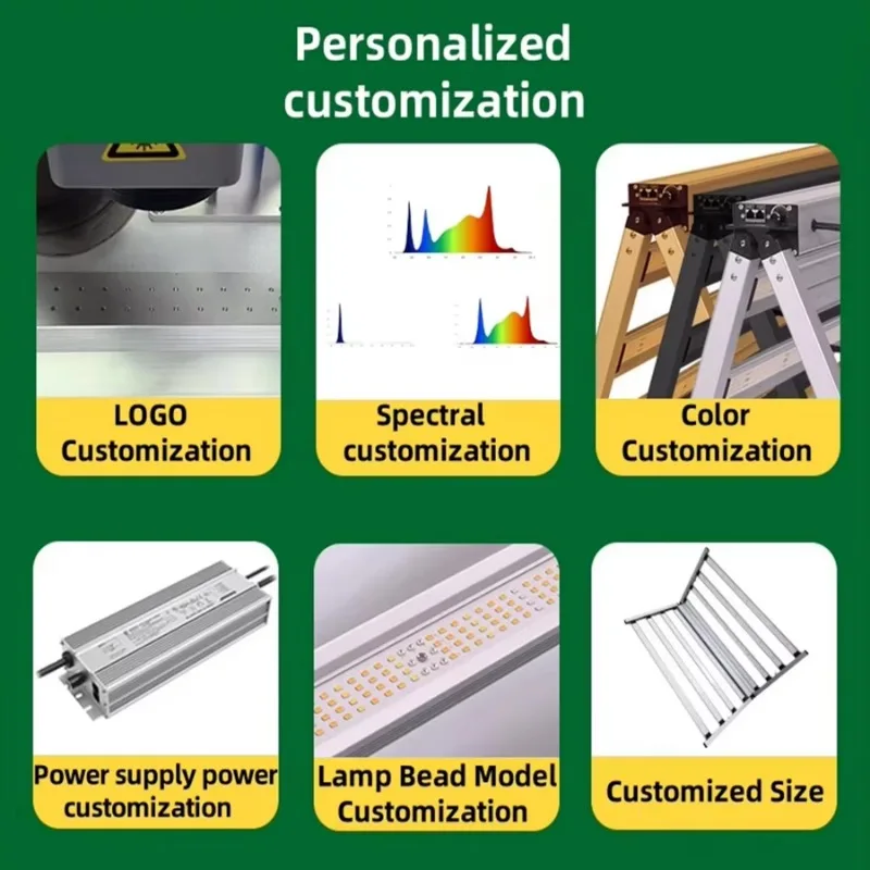 Factory Direct 600W/640W Full Spectrum LED Grow Lights Dimmable Foldable Hydroponic Indoor Garden IP65 Blooming for Plants