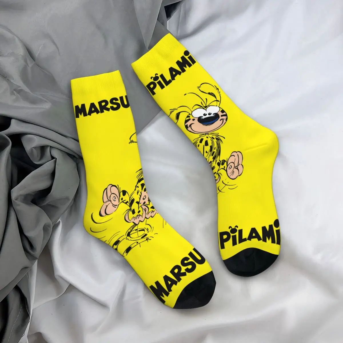 Marsupilami-Chaussettes de sport imprimées en 3D pour garçon et fille, mi-mollet