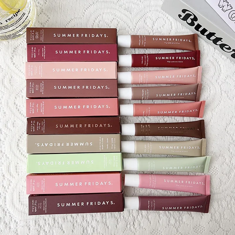 New Summer Fridays Lip Balm Moisturizing Smoothing Soft Lips Cosmetics Sweet Mint Iced Coffee Vanilla Hot Cocoa Makeup Lip Care