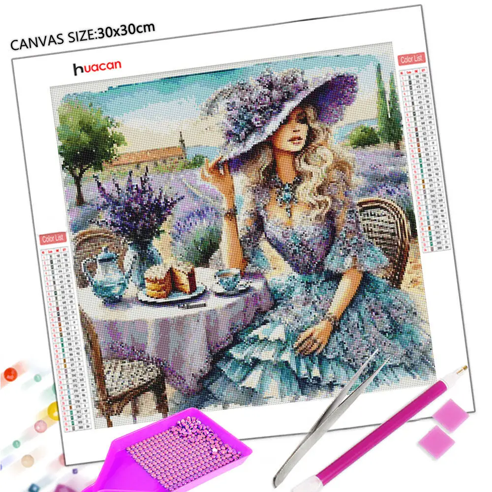 Huacan 2025 مجموعة جديدة لوحات الماس دولفين السماء الماس التطريز البحر الغروب فسيفساء لوحات الديكور الفنية