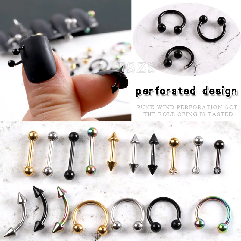 10pcs/lot Design Punk Style Nail Parts Piercing Alloy Studs Metal Curve Arrow Rivet Decoration Nails Art Accessories Nail Charms