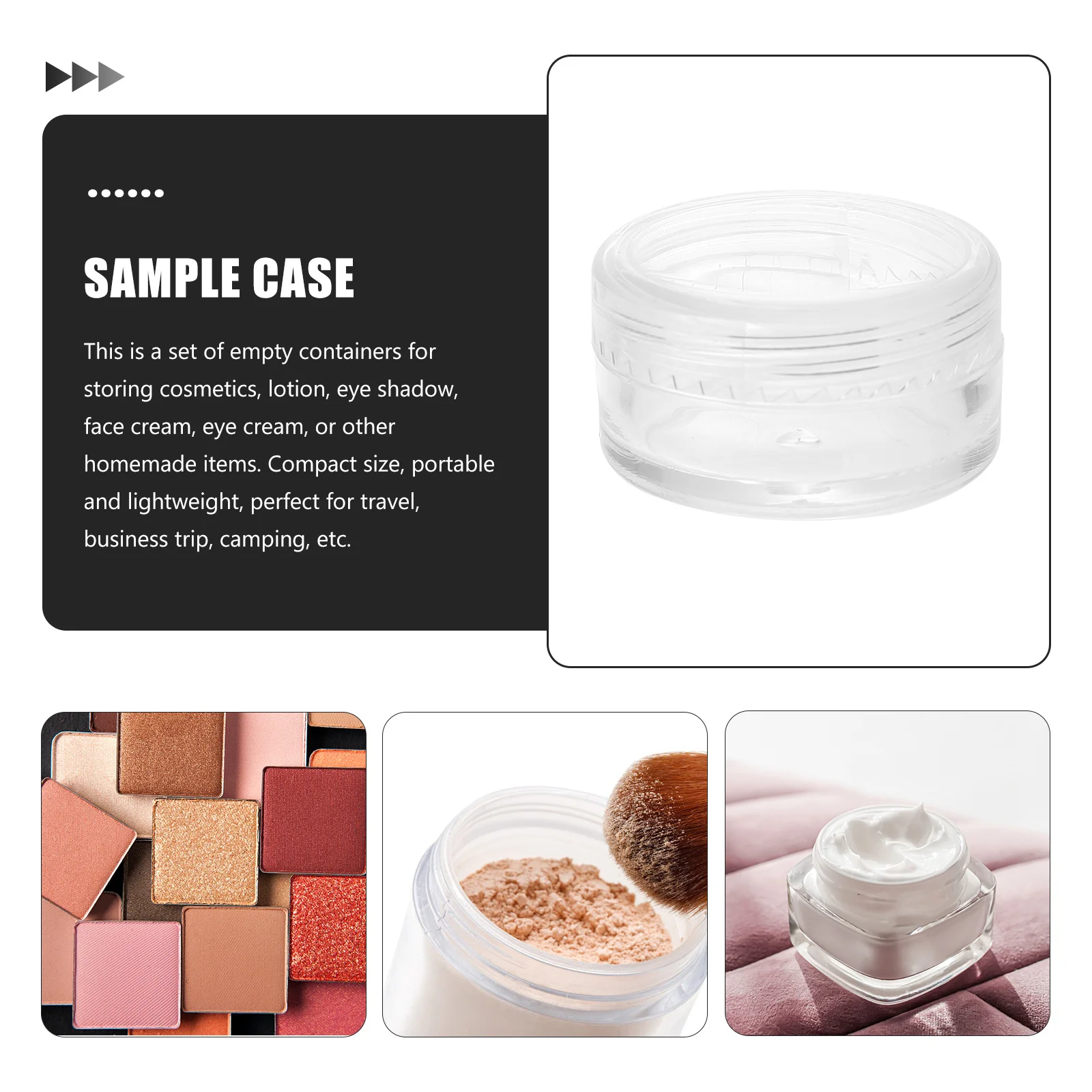 

30Pcs Transparent Plastic Container Sample Jars Cream Storage Box Portable Travel Face Cream Case Sample Case