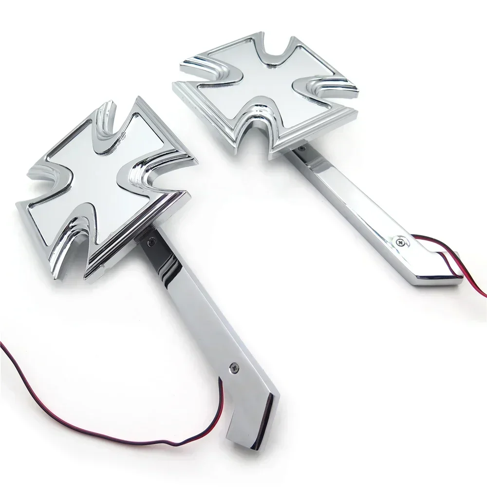 

Aftermarket Motorcycle Accessories Retroviseur LED Turn signal Maltese Cross Mirrors For Yamaha Suzuki Kawasaki Honda