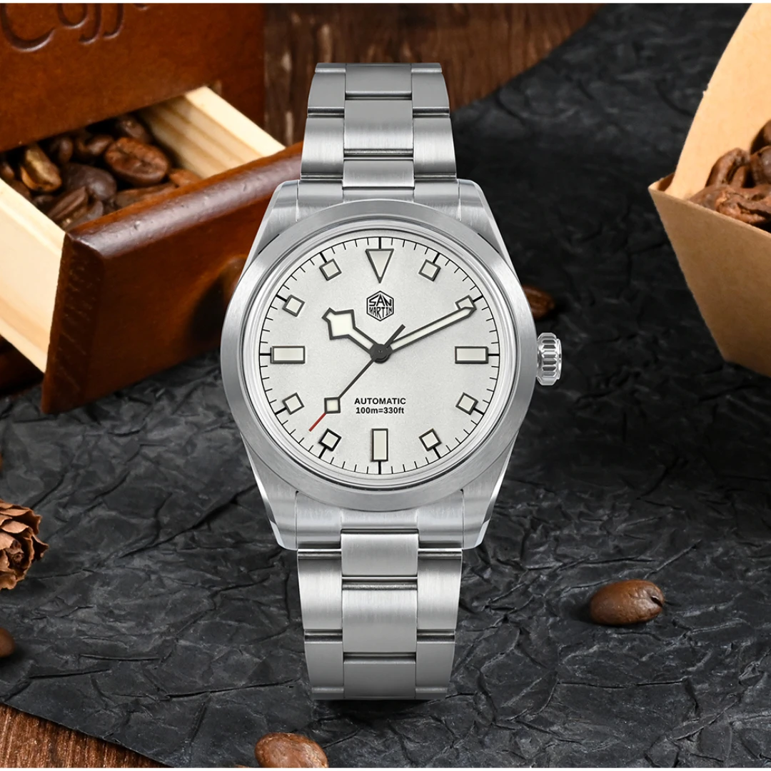 San Martin New 38mm Men Watch Fashion Luxury NH35 Explore Sports Automatic Mechanical Wristwatch Waterproof 100m Sapphire Mirror