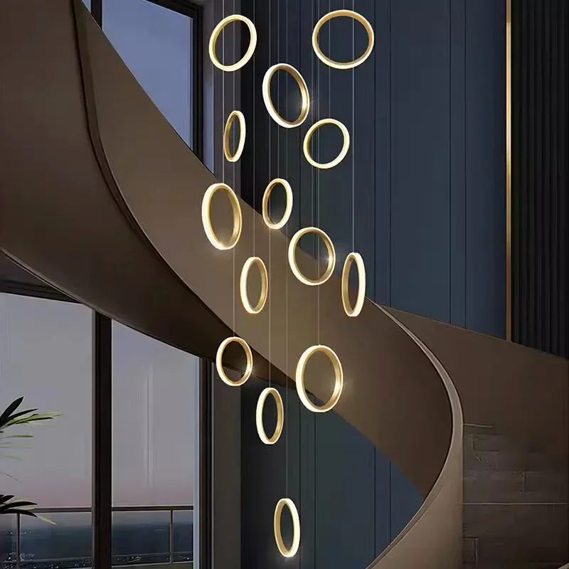 moderno girar luzes led pingente sala de estar sala de jantar loft teto escadaria lustre decoracao de casa pendurado luminaria 01