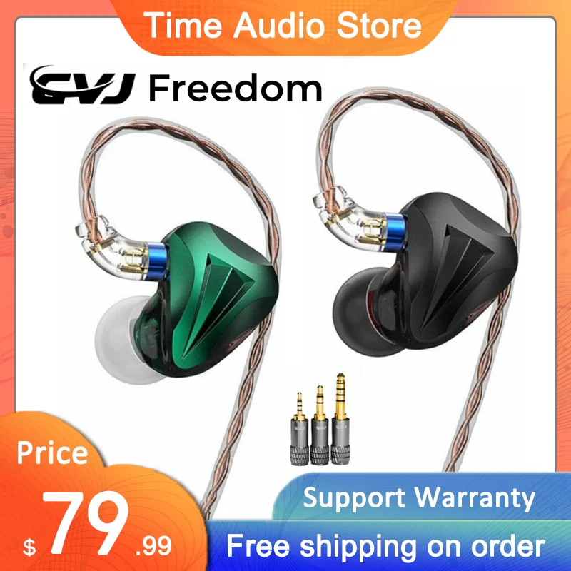 

CVJ Freedom 5 Hybrid Drivers in-Ear Monitors Earphone 1DD+4BA IEMs Music Earbuds with 4 Switchable Tuning Modes & 3 Types Plugs